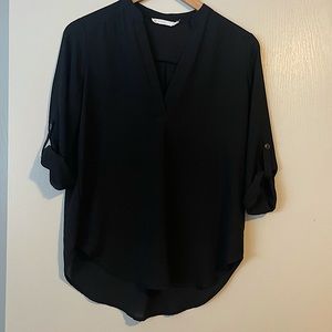 Lush Black Roll Up Sleeve Top. Size XS. Great condition.
